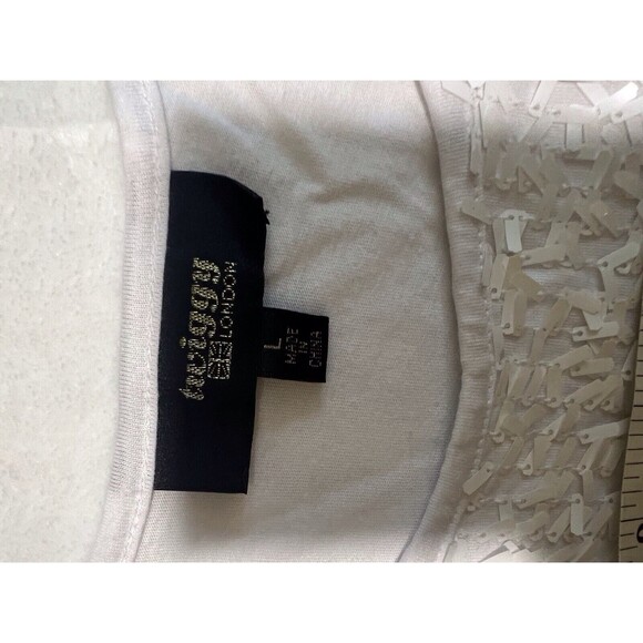 Twiggy London Tank Top Large White Sequins Front  HSN Classic Silhouette - Picture 3 of 11